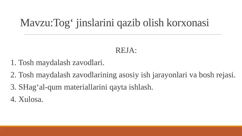 Tog‘ jinslarini qazib olish korxonasi