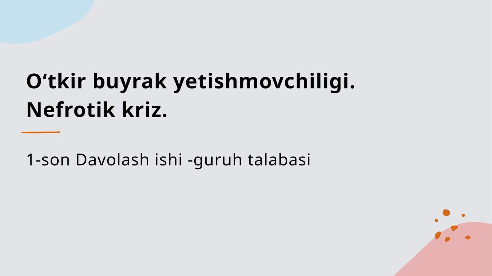 O’tkir buyrak yetishmovchiligi