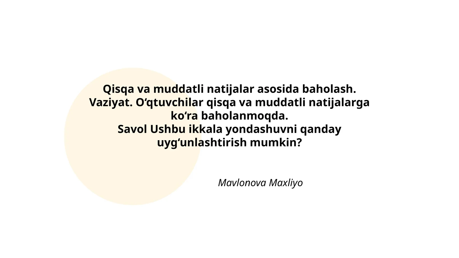 Mavlonova Maxliyo