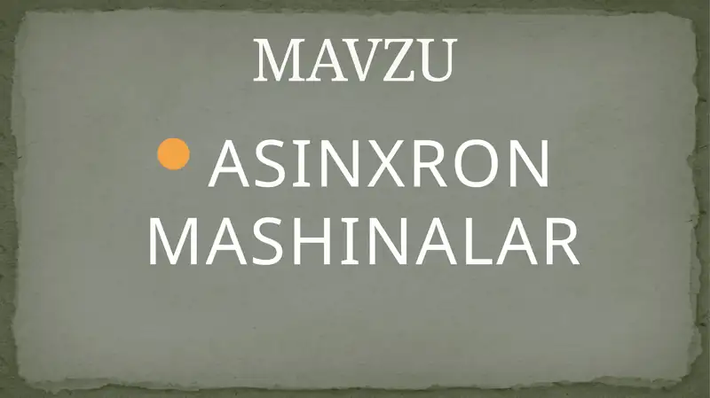 Asinxron mashinalar