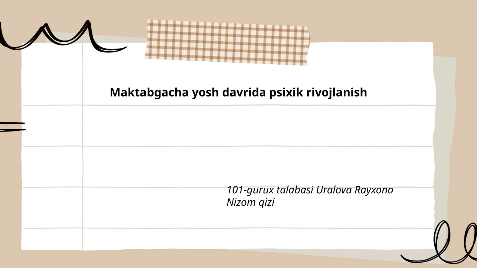 Maktabgacha yosh davrida psixik rivojlanish