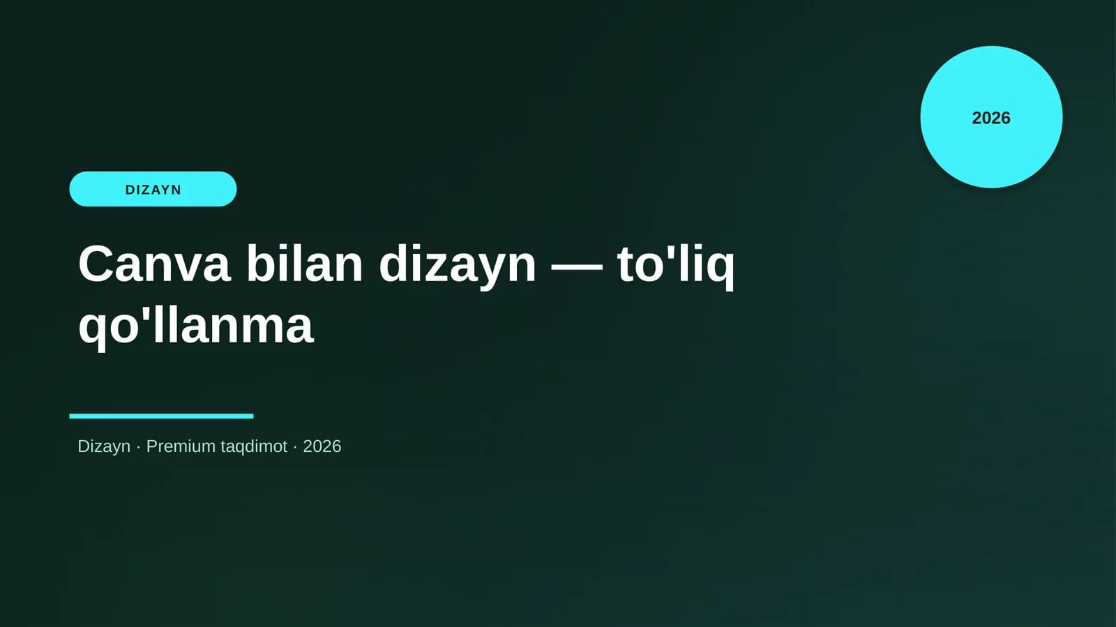 Canva bilan dizayn — to'liq qo'llanma