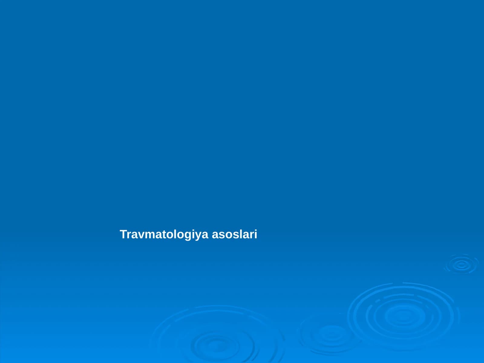 Travmatologiya asoslari