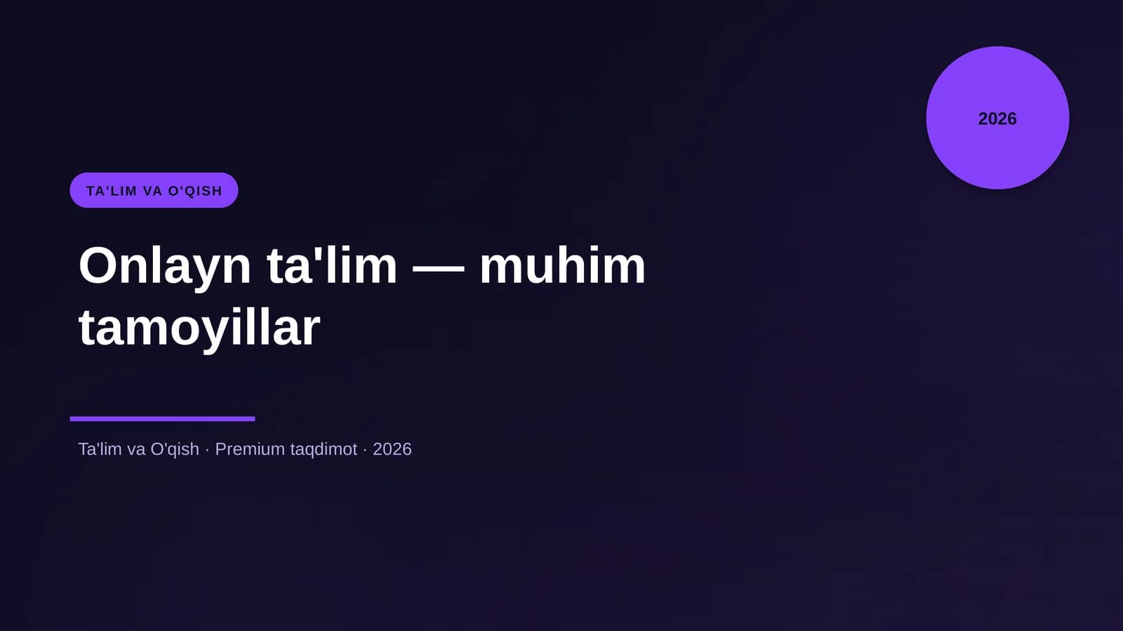 Onlayn ta'lim — muhim tamoyillar