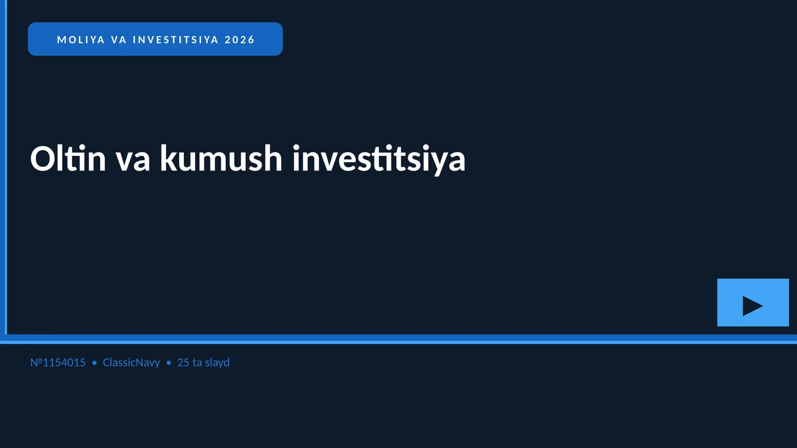 Oltin va kumush investitsiya