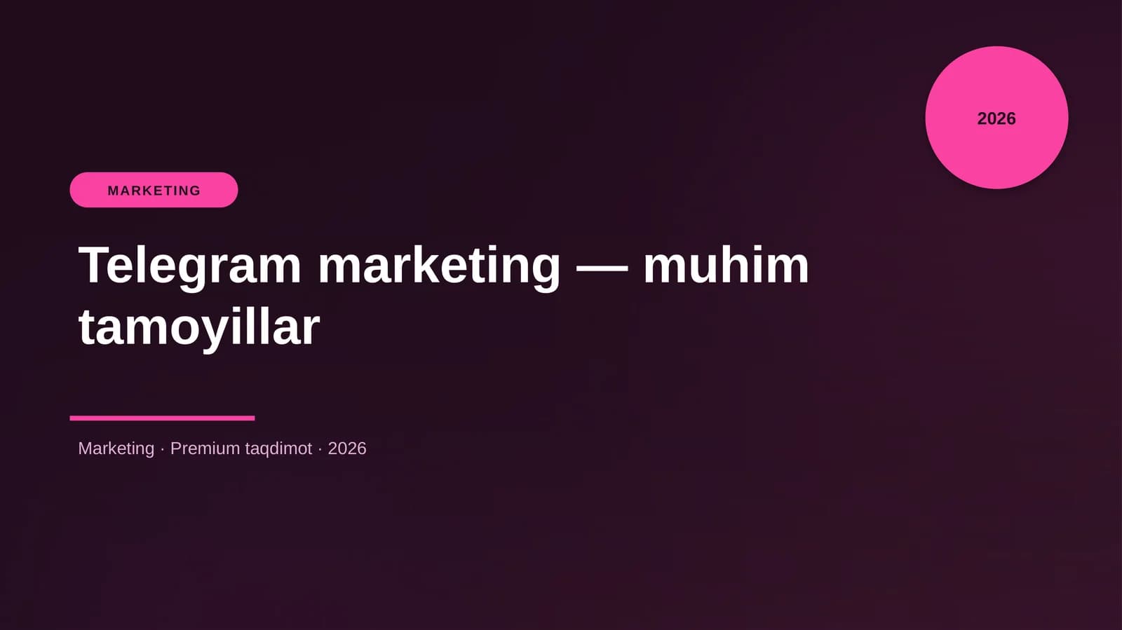Telegram marketing — muhim tamoyillar