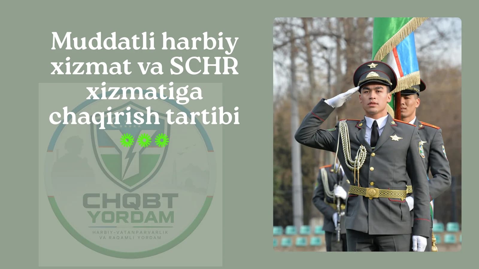 Muddatli harbiy xizmat va SCHR xizmatiga chaqirish tartibi