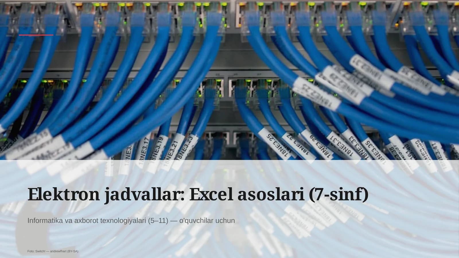 Elektron jadvallar: Excel asoslari (7-sinf)