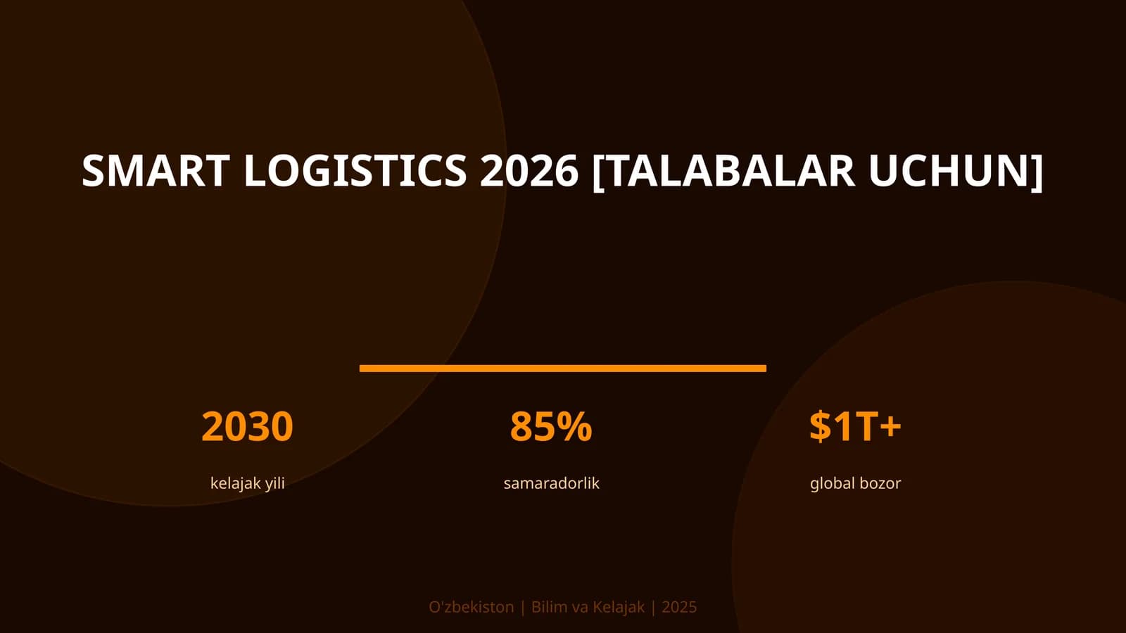 Smart Logistics 2026 [Talabalar uchun]