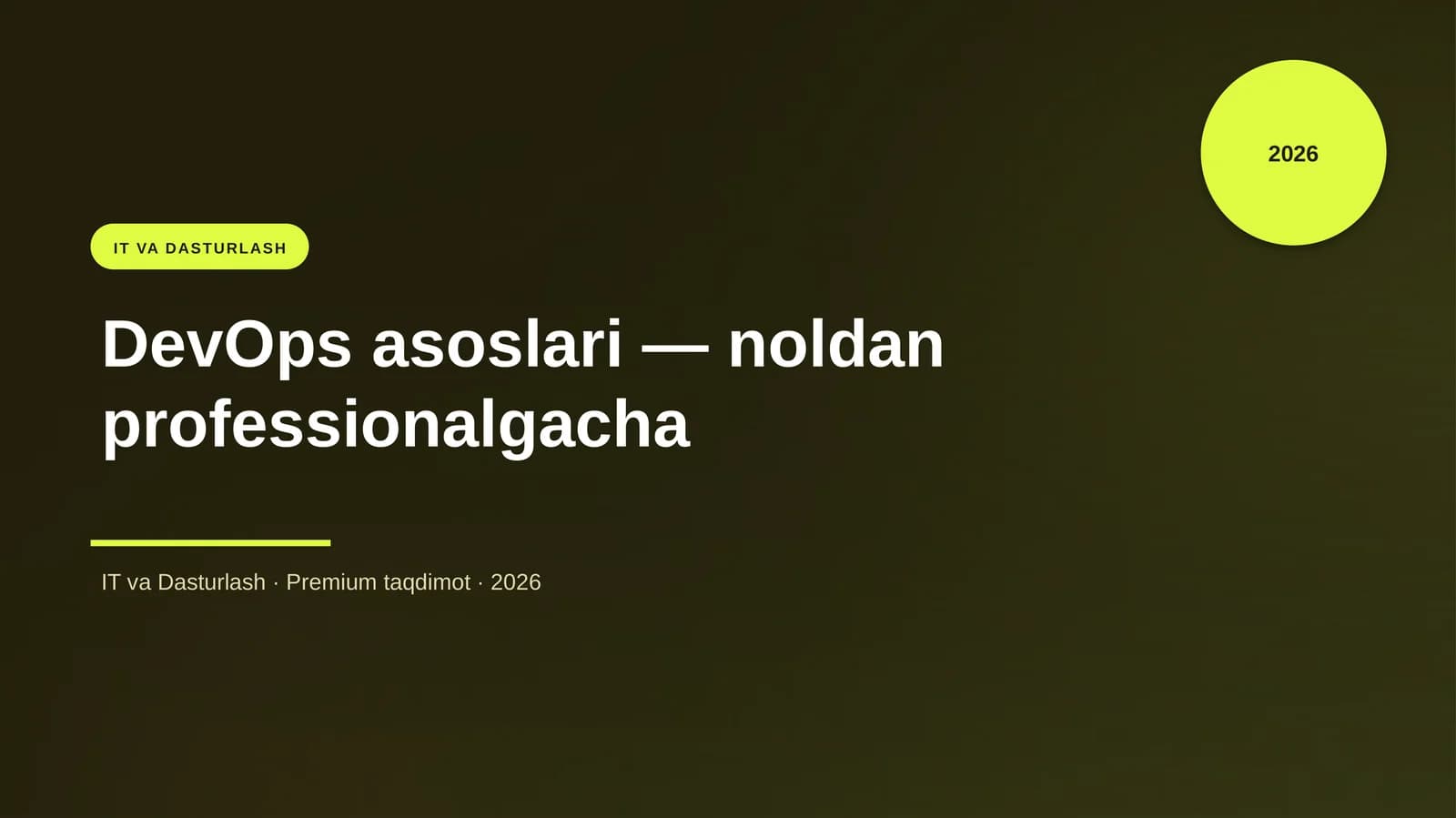 DevOps asoslari — noldan professionalgacha