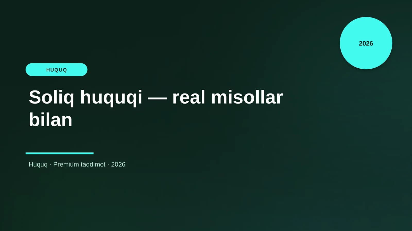 Soliq huquqi - real misollar bilan