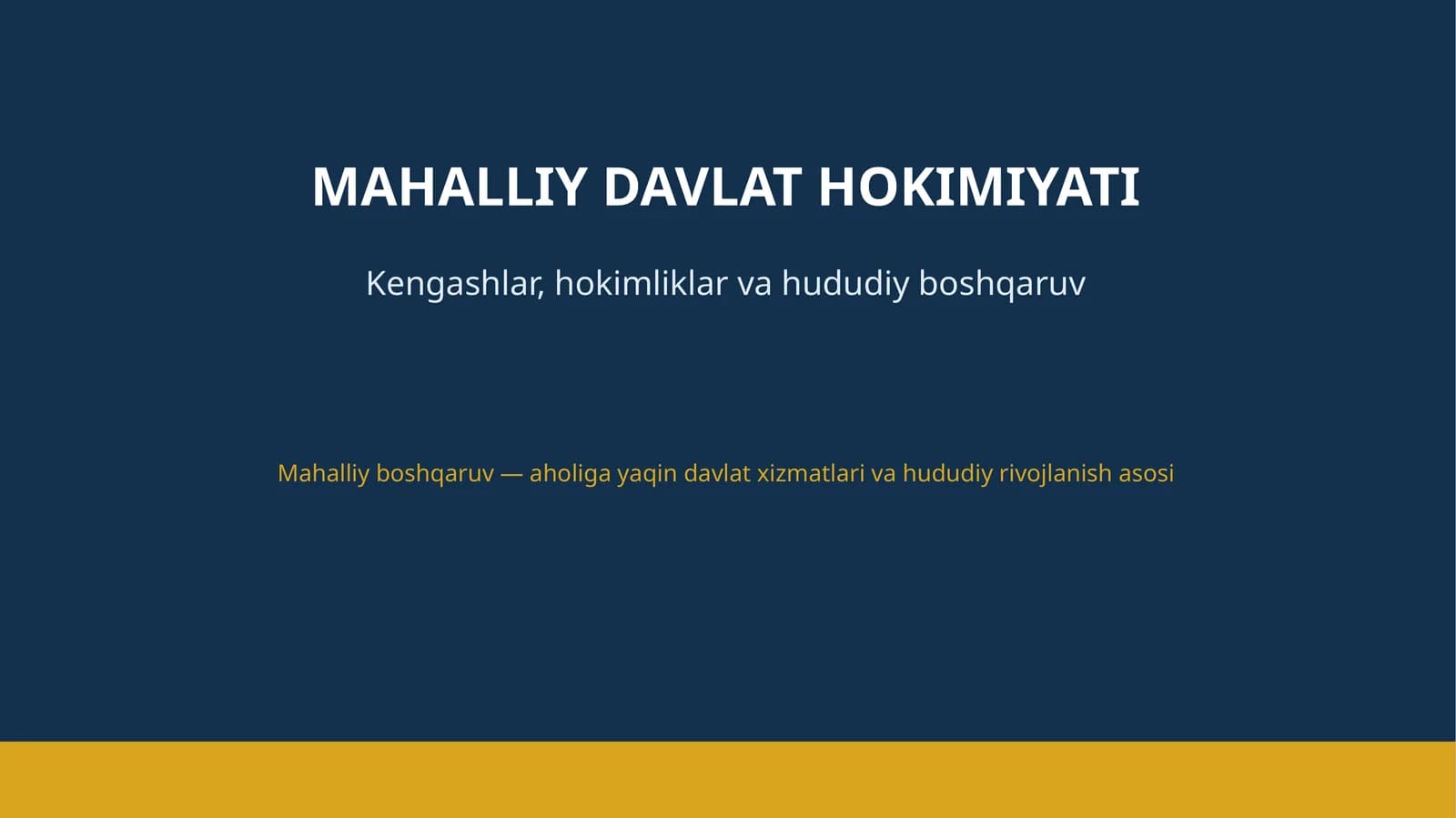MAHALLIY DAVLAT HOKIMIYATI