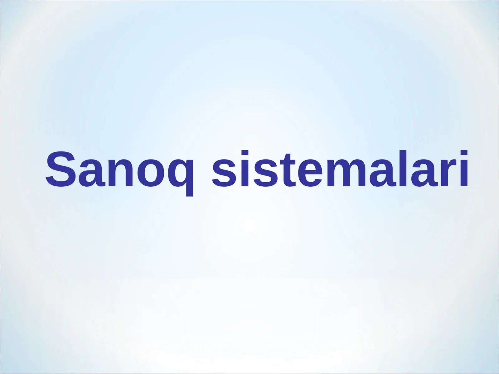 Sanoq sistemalari
