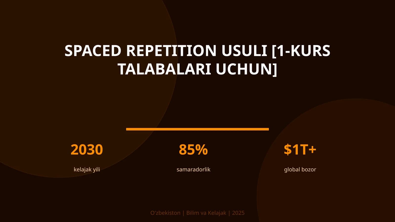 Spaced repetition usuli [1-kurs talabalari uchun]