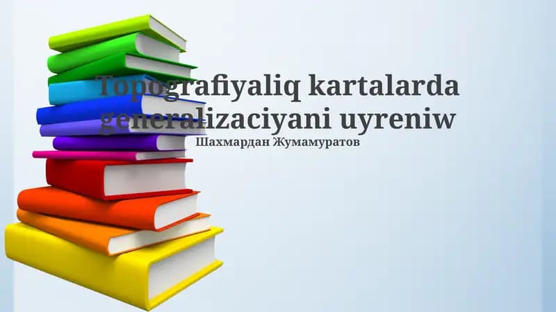 Topografiyaliq kartalarda generalizaciya