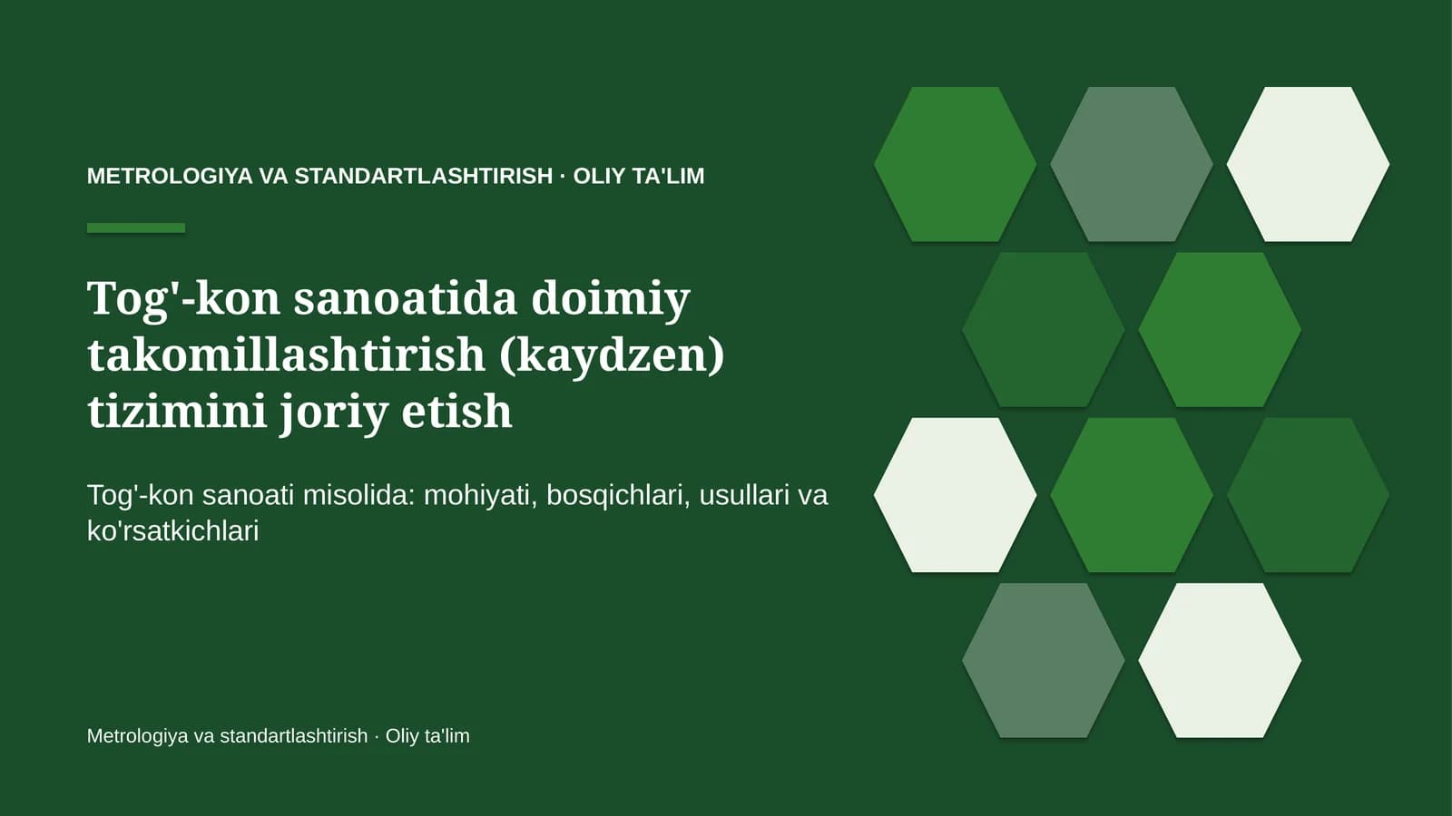 tog' kon sanoatida doimiy takomillashtirish kaydzen tizimini joriy etish 3004
