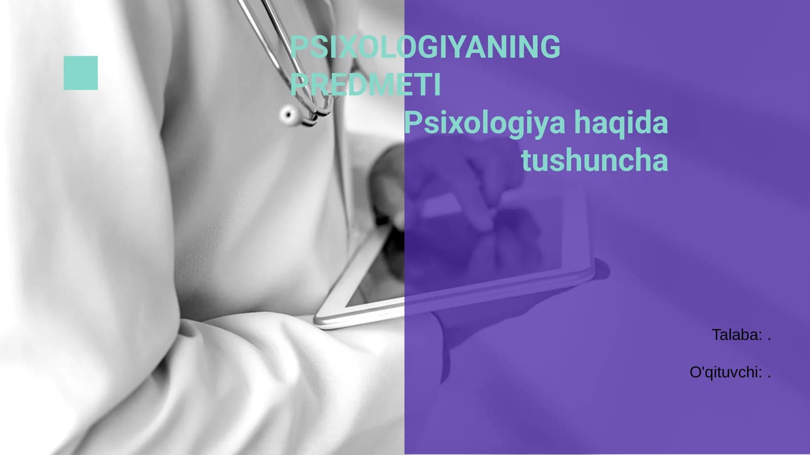PSIXOLOGIYANING PREDMETI