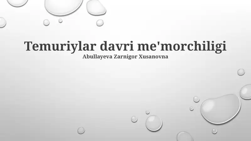 Temuriylar davri me'morchiligi