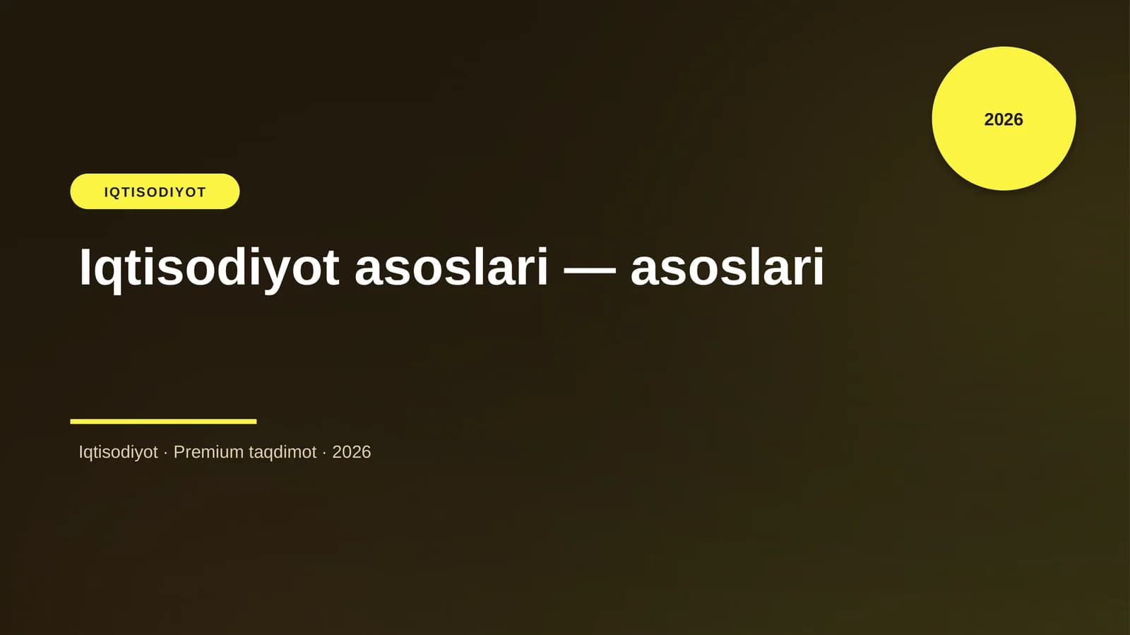 Iqtisodiyot asoslari — asoslari