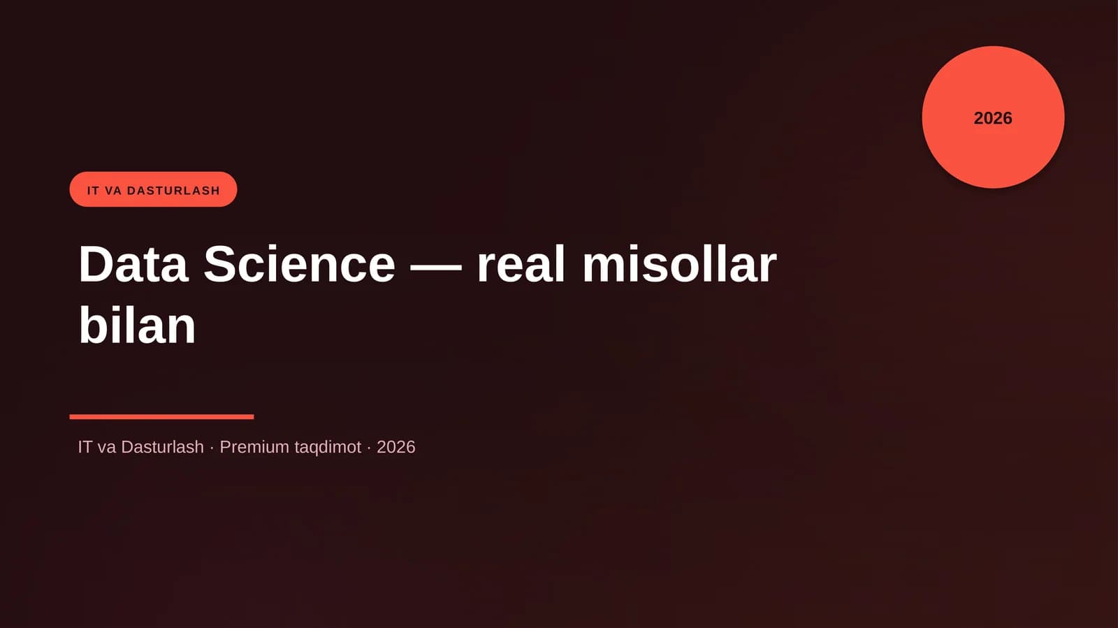 Data Science — real misollar bilan