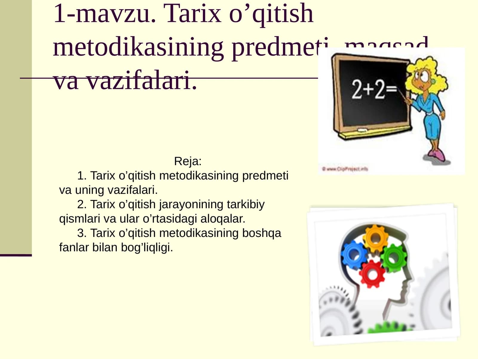 Tarix o’qitish metodikasi
