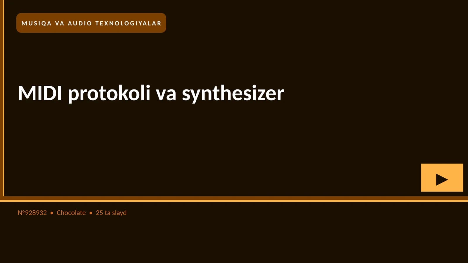 MIDI protokoli va synthesizer