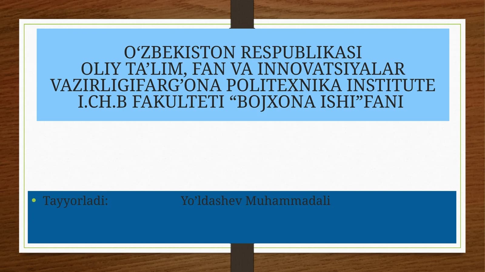 BOJXONA ISHI