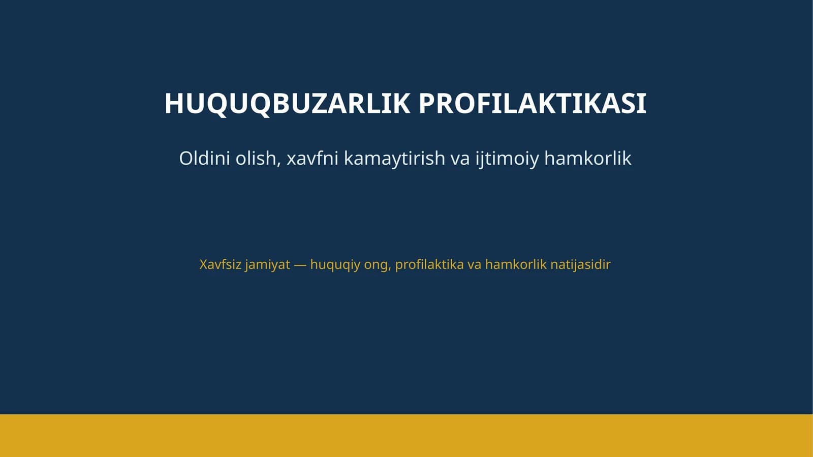 HUQUQBUZARLIK PROFILAKTIKASI