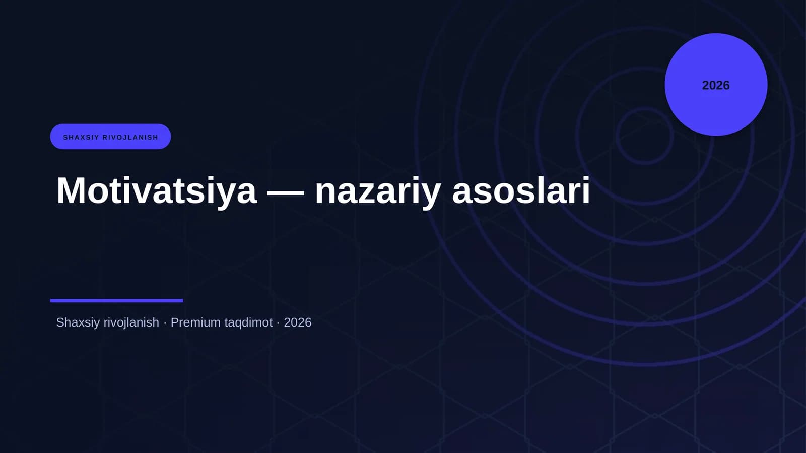 Motivatsiya — nazariy asoslari