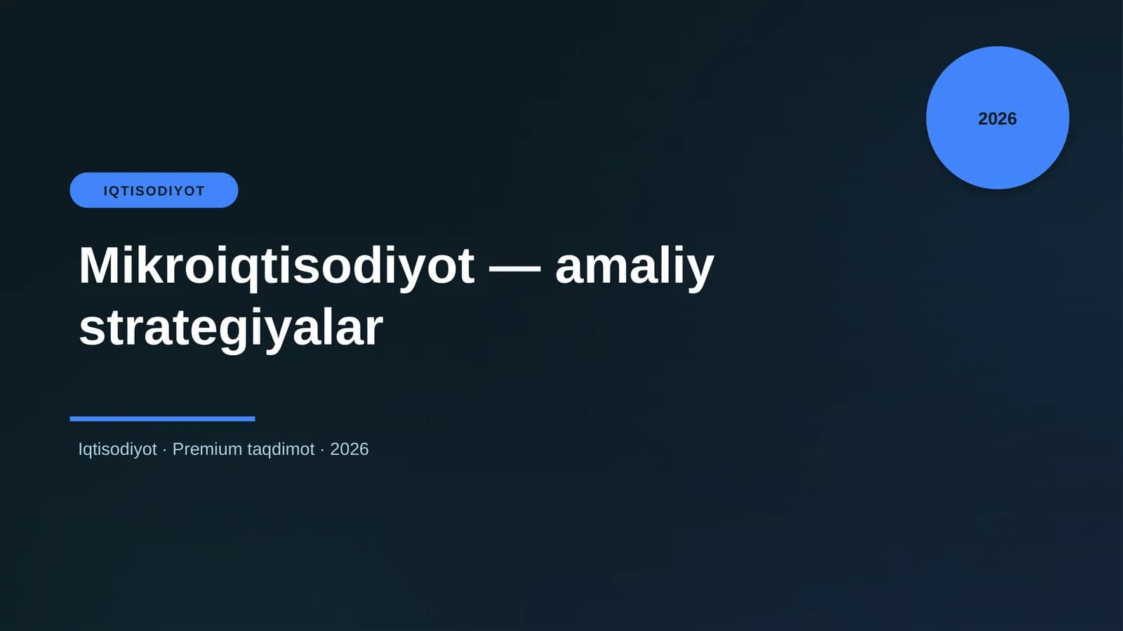 Mikroiqtisodiyot — amaliy strategiyalar