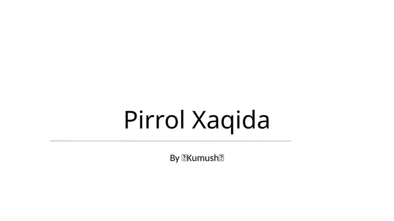 Pirrol Xaqida