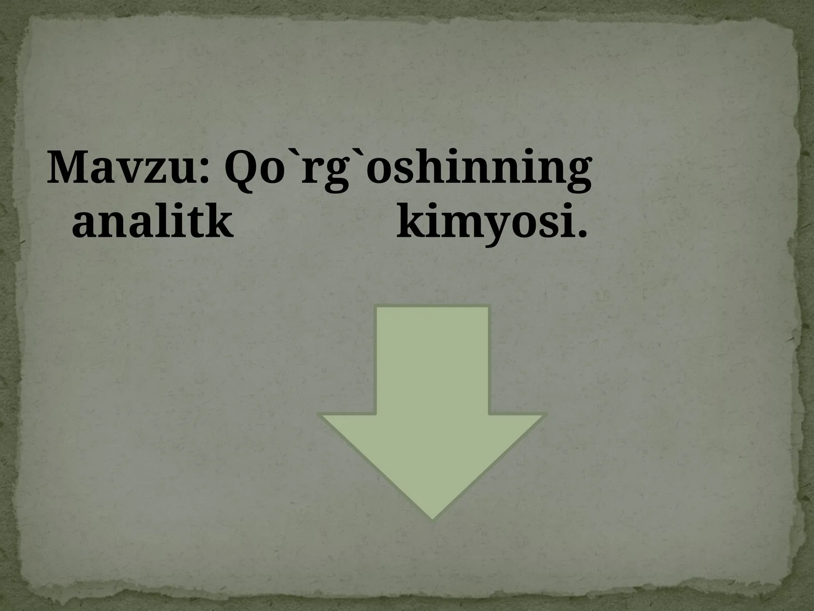 Qo'rg'oshinning analitik kimyosi