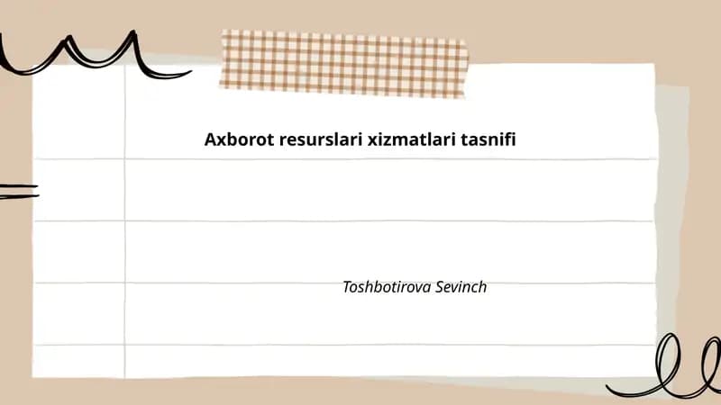 Axborot resurslari xizmatlari tasnifi
