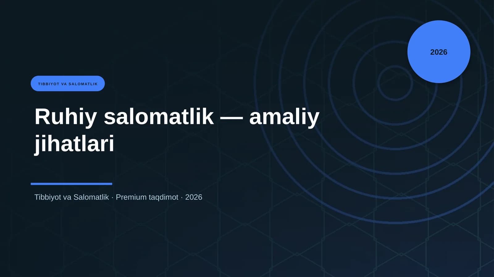 Ruhiy salomatlik — amaliy jihatlari