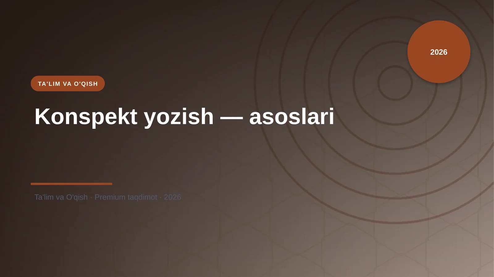 Konspekt yozish — asoslari
