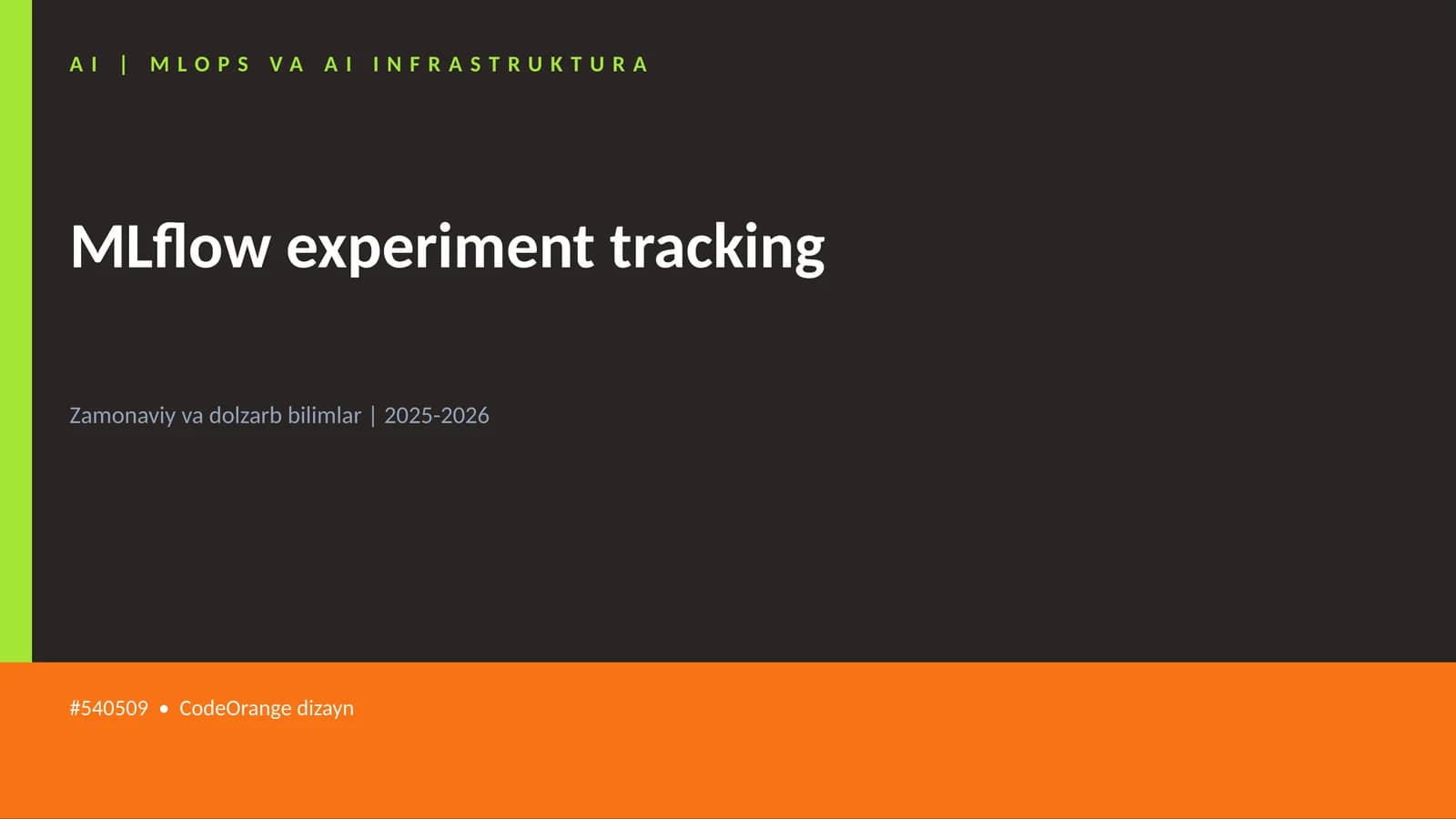 MLflow experiment tracking