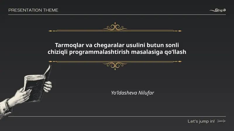 Butun sonli chiziqli programmalashtirish