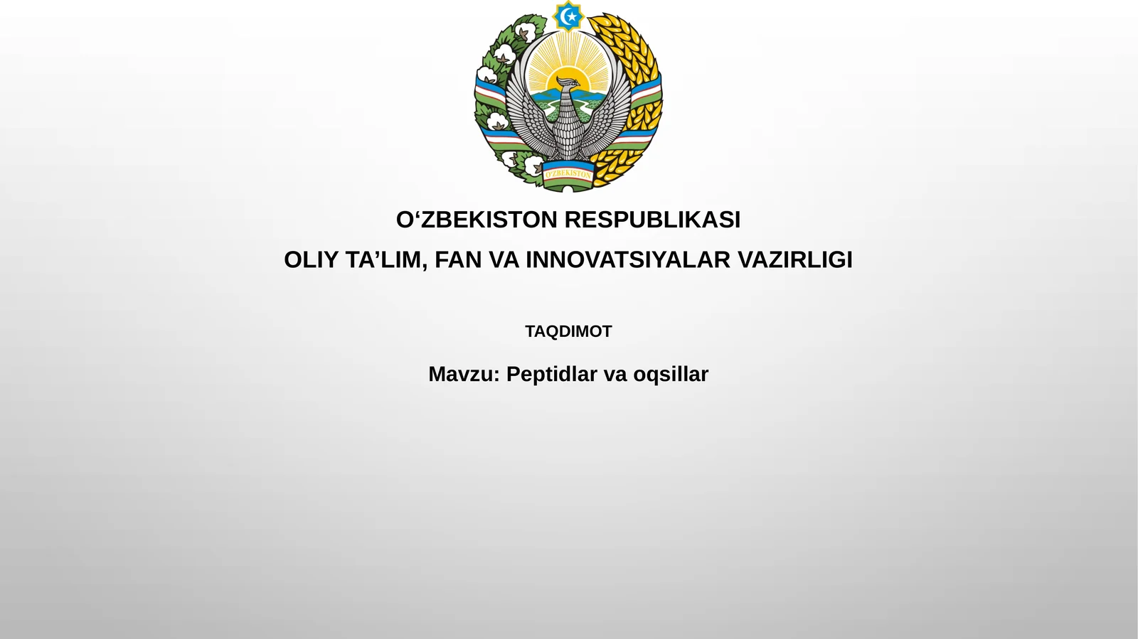 Peptidlar va oqsillar