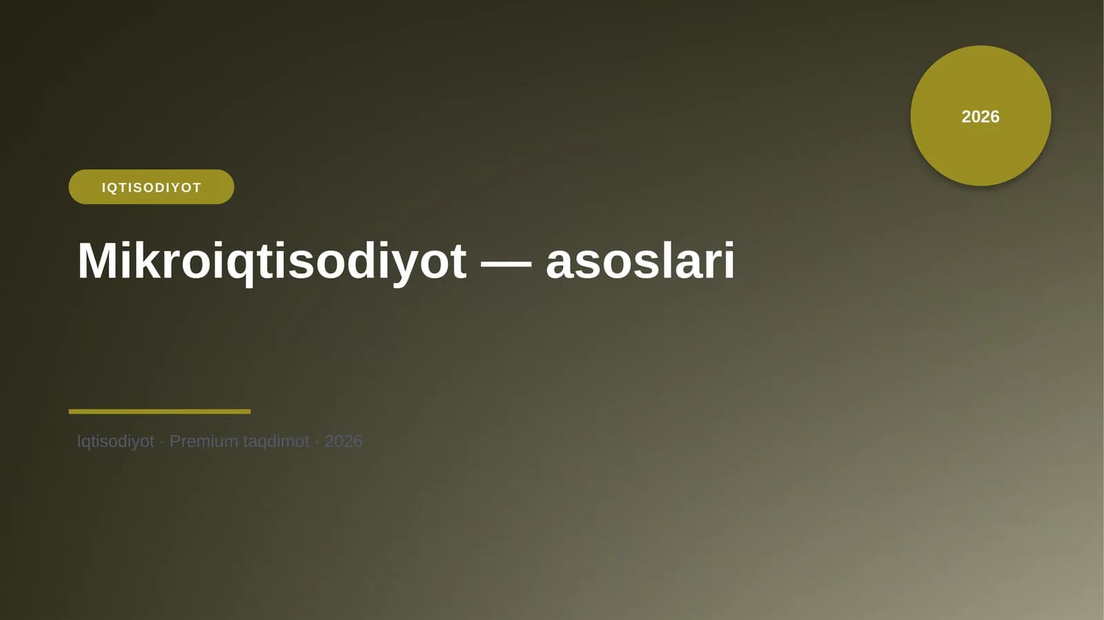 Mikroiqtisodiyot — asoslari