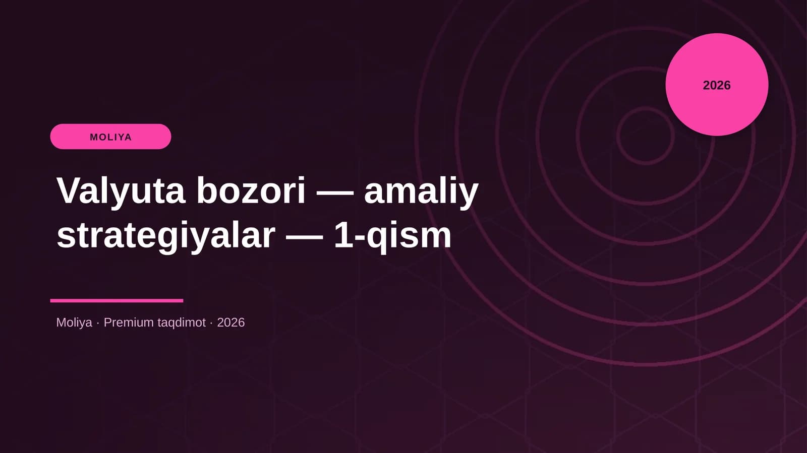 Valyuta bozori — amaliy strategiyalar — 1-qism