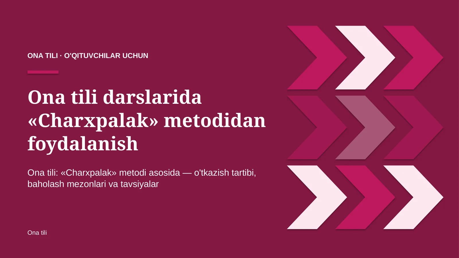 ona tili darslarida charxpalak metodidan foydalanish 8176