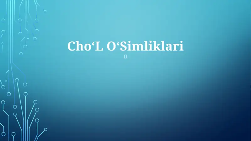 Cho‘L O‘Simliklari