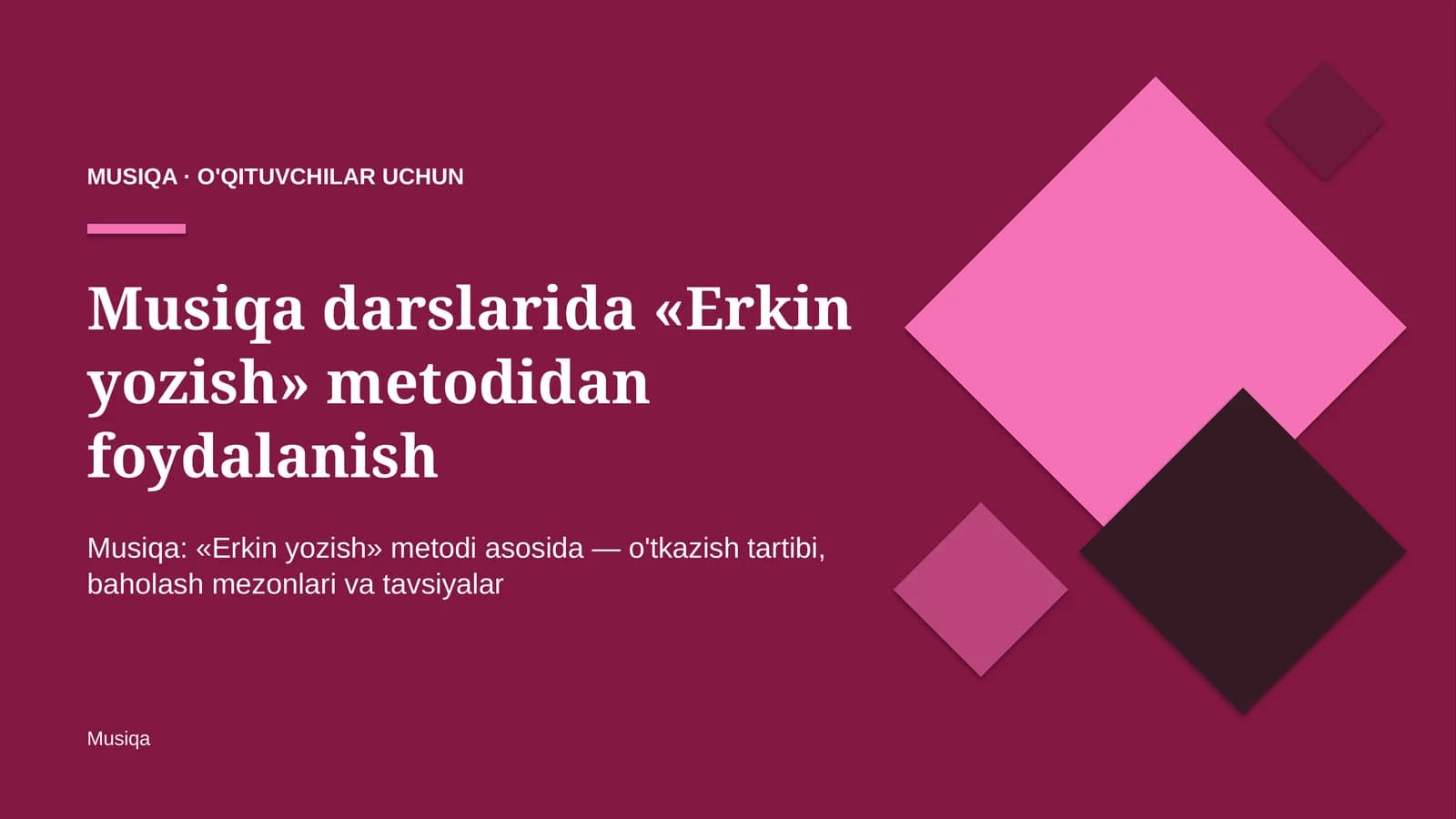 musiqa darslarida erkin yozish metodidan foydalanish 9243