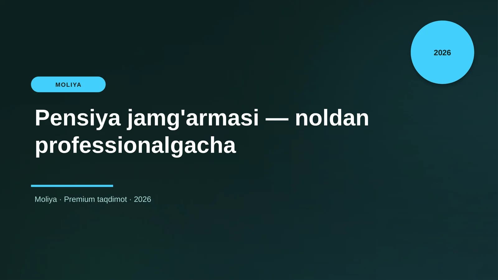 Pensiya jamg'armasi — noldan professionalgacha