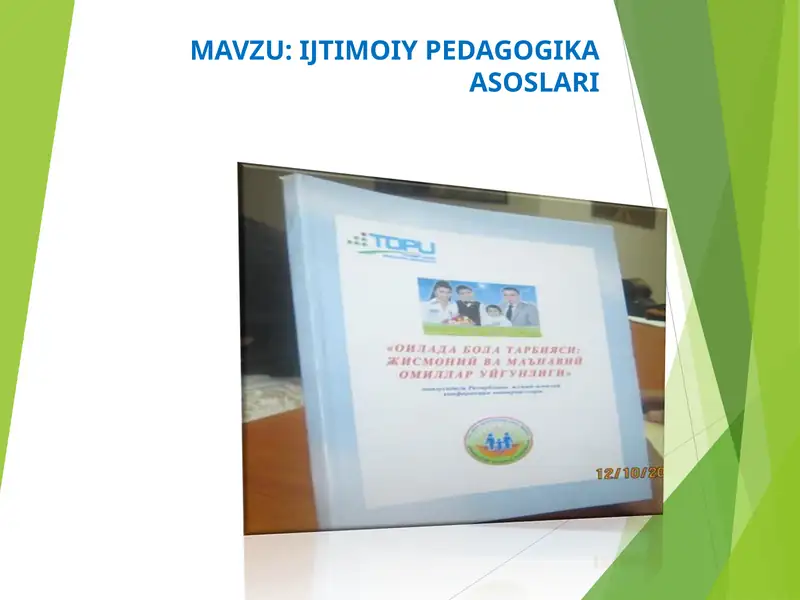 IJTIMOIY PEDAGOGIKA ASOSLARI