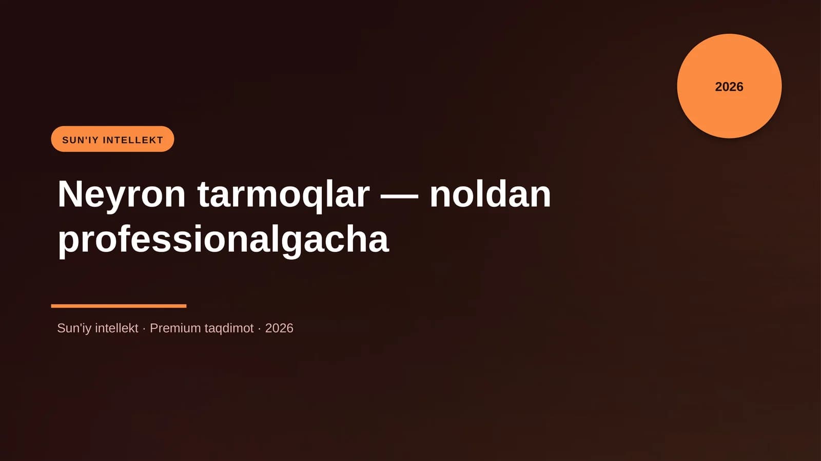 Neyron tarmoqlar — noldan professionalgacha