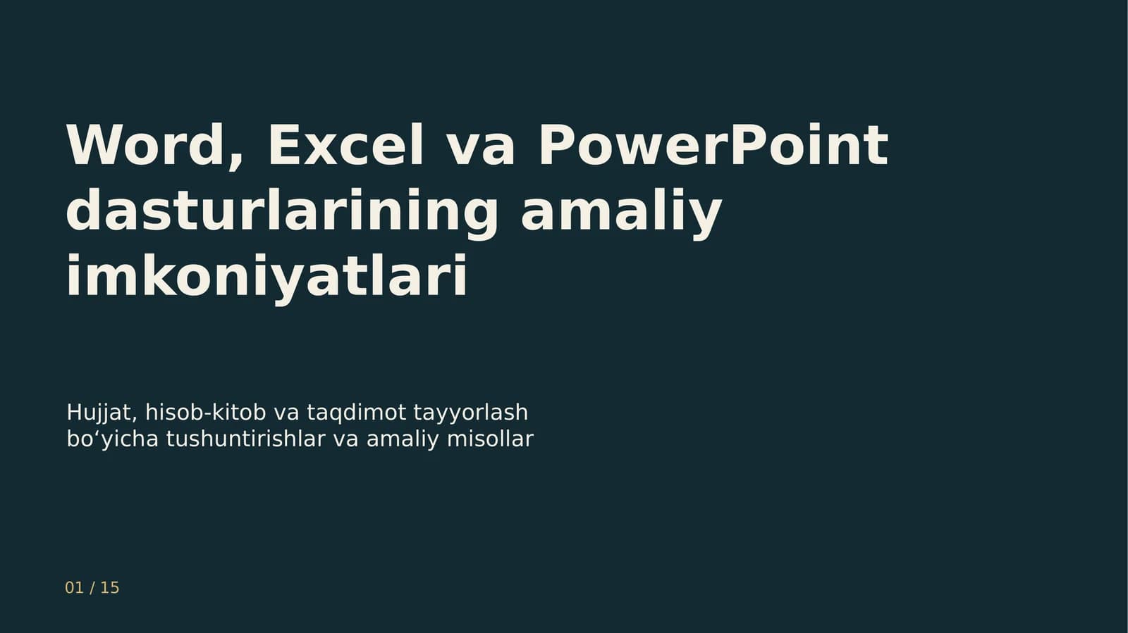 Word, Excel va PowerPoint
