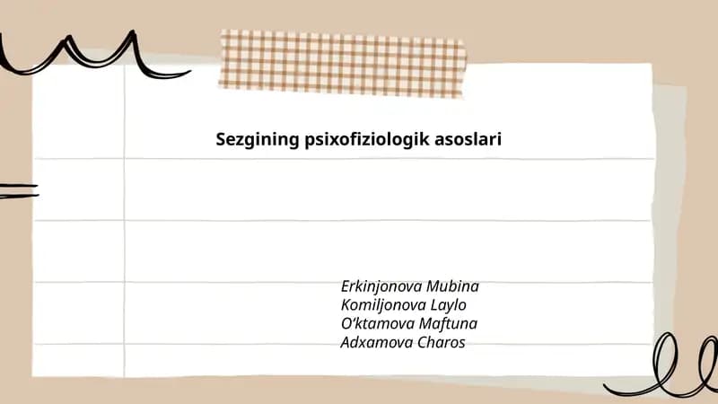 Sezgining psixofiziologik asoslari