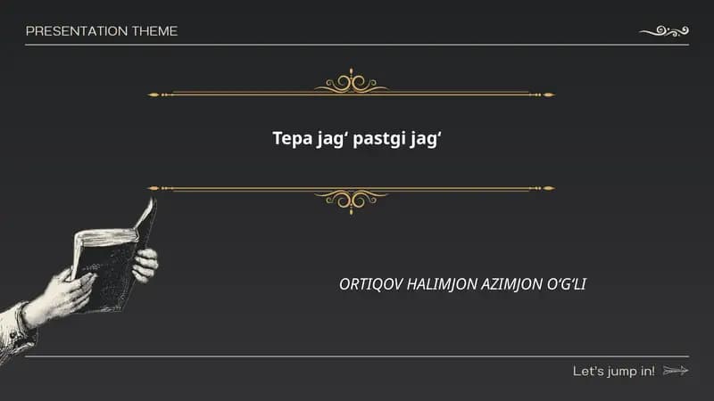 Tepa jagʻ va pastgi jagʻ anatomiyasi