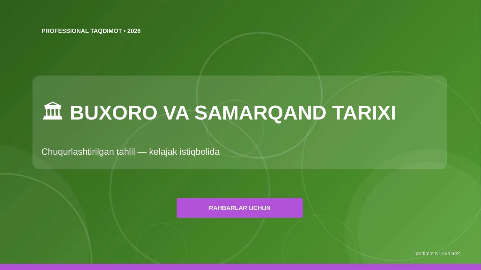 BUXORO VA SAMARQAND TARIXI